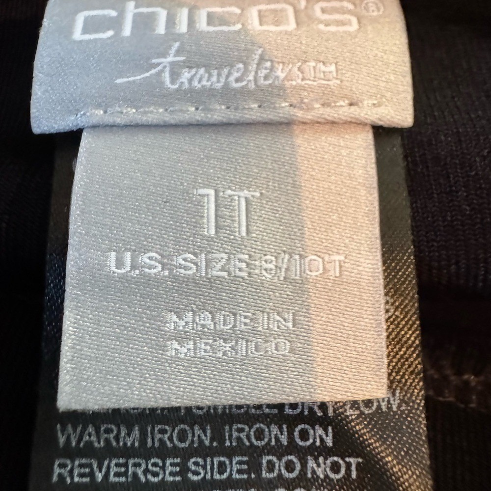 Chicos Womens Travelers Slinky Wide Leg Pants Size 10 Tall Black - Picture 6 of 8